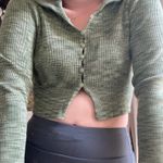 LA Hearts  Crop Long Sleeve Top Green Photo 2