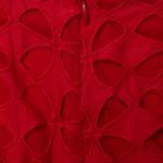 Zac Posen  red pleaded eyelet knee length skirt Photo 4