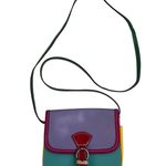 Vera Pelle Leather Crossbody Bag Saddle Bag Italian Leather Small Purse Travel Purple Photo 0