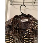 Yves St. Clair Women's Casual/Dress Leopard Print Button Up Blouse Shirt Size 12 Brown Photo 3
