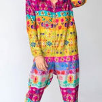 Natural Life Cozy Fleece Wildflower Floral PJ One Pc M Oversized Loungewear Soft Photo 0