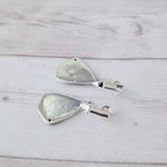 Vintage Clip On Earrings Very Unusual Silver Tone with Artsy Design Statement Photo 3