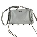 Rebecca Minkoff  Gray Leather Crossbody Moto Bag Chain Strap Photo 2