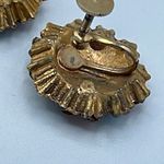 Vintage rhinestone encrusted bejeweled earrings Gold Photo 4