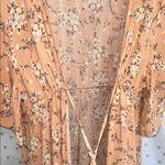 American Eagle Outfitters Tan Floral Midi Dress White Size 0/S Photo 3