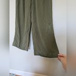 Aerie  Drapey Chill Trouser Pants Olive Green Lyocell High Waisted XS Regular Photo 2