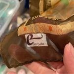 Beautiful vintage sheer silky Asian life theme earth tones scarf 27” x 27” Green Photo 6