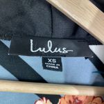 Lulus Dusty Blue Floral Print Satin Midi Robe Dress Women's Size X-Small XS Photo 6