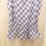 Mudd Y2K  Womens Top Size M Purple Plaid Smocked Peplum Indie Boho Retro Casual Photo 2