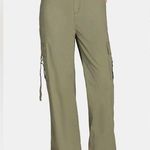 No Boundaries  Women's Parachute Pants Size S 4-6 Khaki Green Crinkled Cotton New Photo 0