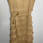 V. Chapman Lily Midi Bodycon Dress Warm Sand Womens Size 10 Gold Photo 12