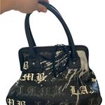 L.A.M.B. Vintage Y2K  2000s Black White Alchemy Graffiti Bowling Handbag Purse Photo 6
