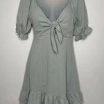 Double Zero Puff Sleeve Mini Dress in Sage Photo 0