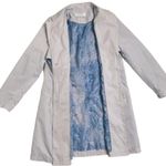 American Glamour Badgley Mischka Jacket Coat Rain Trench Jacket Coat Large Silver Photo 3