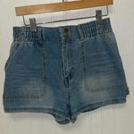 Almost Famous stretchy waist carpenter Jean Shorts Photo 0