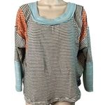 Ces Femme Boho Patchwork Long Sleeve Scoop Neck Blouse Size Small Photo 0