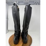 Tory Burch Riding Boots Leather Black Wyatt Buckle Side Zipper Size 38 US 7 Photo 7