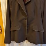 Laundry by Shelli Segal BROWN JACKET TAN PIPING AROUND SEAMS/POCKETS/NECKLINE Photo 14