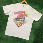 Elton John white T-shirt, size large Photo 2