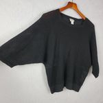 Chico's  Women's Sweater 1 Black Open Knit Dolman Sleeves Square Neck Pullover Photo 5