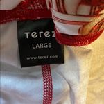 Terez  Christmas candy cane Large L Red and White Patterned Leggings 20% spandex Photo 3