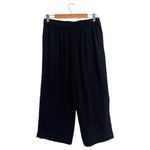 Boden Pants Womens 8 Black Wide Leg Cotton Capri Gauze Coastal Minimalist Beach Photo 1