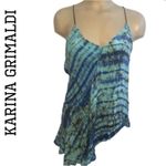 Karina Grimaldi  Blue & Black Print Sleeveless Top S Photo 4