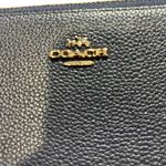 Coach Navy Blue Pebble Leather Phone Zip Around Accordion Wallet with box Photo 5