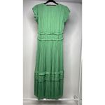 Current Air  Sereia Pleated Midi Dress Women's Small Green Flutter Modern Ruffle Photo 3