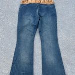 Y2K Low Rise Wide Belt Flare Leg Bareback Jeans Blue Size undefined Photo 1