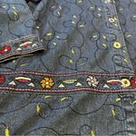 Denim&Co Blue Embroidered Shirt Floral 1X 100 Cotton Jean Button Up Cottagecore Photo 2