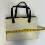 Isaac Mizrahi New York White & Black Pebbled Leather Handbag with Gold Hardware Photo 13