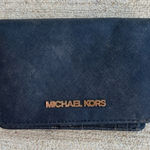 Michael Kors  Black Saffiano Leather Jet Set Travel Flap Card Holder Wallet Photo 0