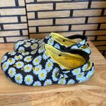 Crocs  Black Sunflower Fur‎ Lines Clogs Size 11 Photo 1