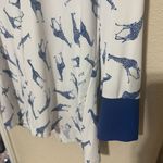 Peck & Peck  Giraffe Shirt Womens Size Large royal blue popover blouse stretch Photo 2