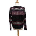 Lucky Brand  Sweater Med Black  Wool Alpaca Blend Boxy Crew Neck Boho Casual Cozy Photo 4