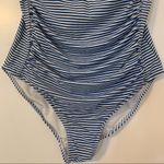 Nip Tuck One Piece Swimsuit Stripe Bikini Nautical Striped Joanne Paloma 10 L Blue Photo 4