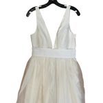 Sachin + Babi  BHLDN Carmina Size 8 Ivory Bow Embellished Organza Midi Dress NWT Photo 4