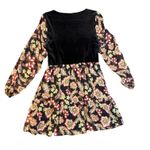ZARA  Velvet Floral Long Sleeve Dress Size M | Boho Dark Romance Photo 2