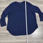 Old Navy  Women Blue Relaxed Buttoned Long Sleeve Blouse Mandarin Collar Size XXL Photo 10