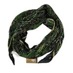 Giani Bernini  Snake Print Pleated Square Scarf Olive New Photo 0