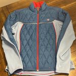 Pearl Izumi Women’s Quilted Jacket Size L Blue Red EUC Photo 0