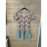 Cara Cara || Janie Dress in Palm Medallion Teal Small Blue Photo 2
