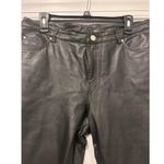 MetroStyle Vintage Black Leather Pants Straight Leg Lined Biker Women’s Size 12 Photo 2