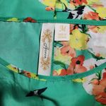 Adiva Sea Green Floral Round Neck Blouse Size Medium Photo 6