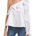 NICHOLAS One Shoulder Top White Sz 0 NWT Photo 0