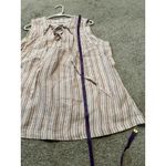 Rachel Zoe top 100% Linen Striped Tank Top Size Large Red And White Striped Photo 4