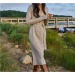 Faherty  Jackson Sweater Dress Tan Oatmeal Long Sweater XL Photo 5