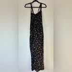 Torrid NWT  Black Floral Crepe Wide Leg Overall Neon Ditsy Jumpsuit Boho Photo 5