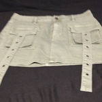 Anwnd Ananda Utility Mini Skirt Olive Green Cargo Style Pockets‎ Straps Womens size L Photo 0